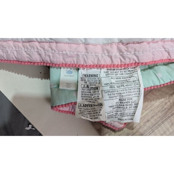 Cloud Island Reversible Baby Blanket With Floral & Dots Pattern Cotton Pink & Mi - Picture 6 of 8